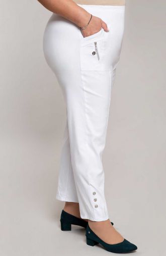 Pikad valged taskutega püksid