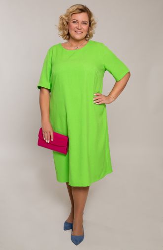 Leinast roheline tõmblukuga kleit