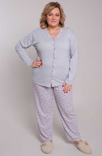 Helehall puuvillane mustritega pidžaama