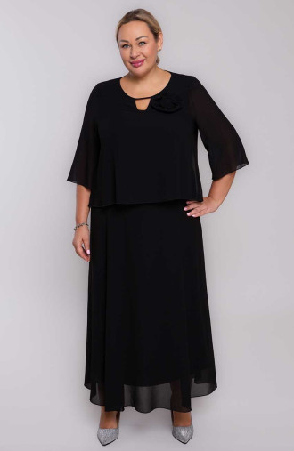 Elegantne must kaunistusega kleit