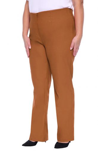 Pikemad sirged püksid karamelli värvi