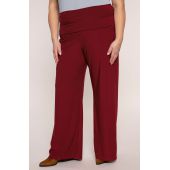 Maroonpunased püksid salendava vöökohaga