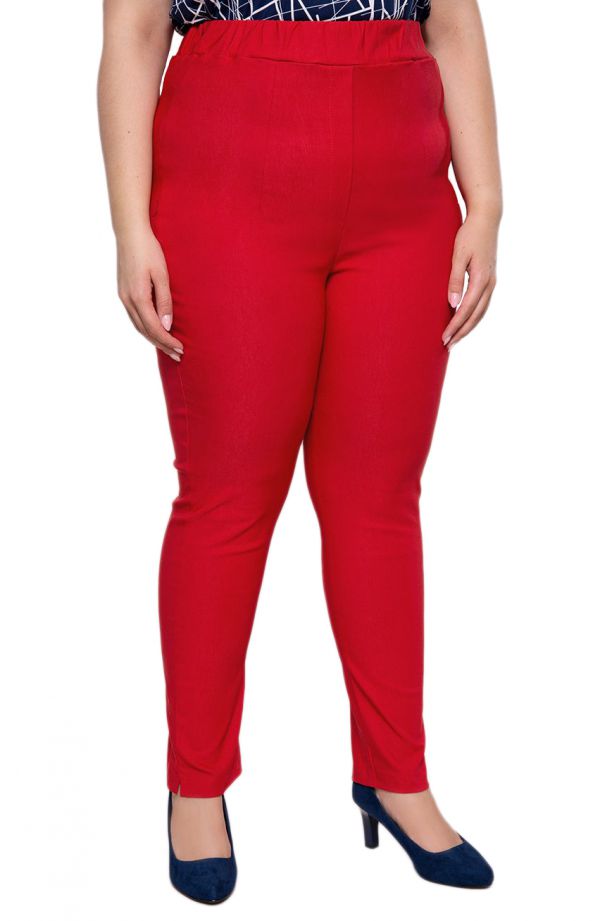 Punased ülikõrgete vöökohadega püksid